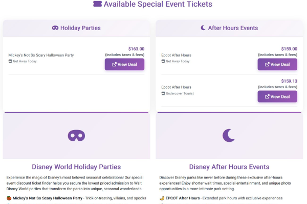 Special Event Tickets